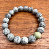 Grey Map Jasper Gemstone Bracelet