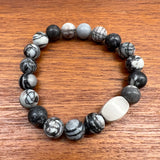 Black Network Agate Gemstone Bracelet