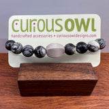 Black Network Agate Gemstone Bracelet