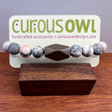 Pink Zebra Jasper Gemstone Bracelet