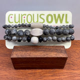 Labradorite Gemstone Bracelet Stack