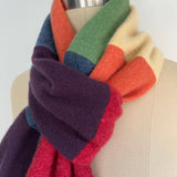 'Rainbow Heather' Narrow Cashmere Scarf