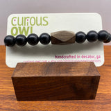 Matte Black Onyx & Smoky Quartz Bracelet
