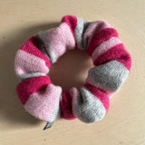 'Pink Stripe' Cashmere Hair Scrunchie