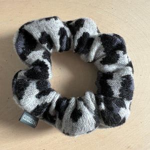 'Snow Leopard' Cashmere Hair Scrunchie