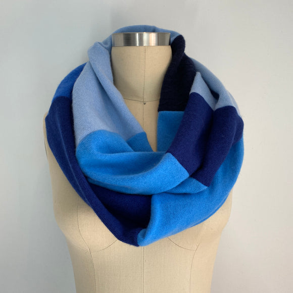 'Blue Wave' Cashmere Infinity Scarf