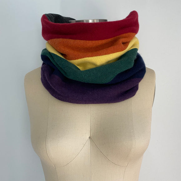 'Muted Rainbow' Cashmere Cowl