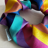 'Max' Rainbow Silk Tie Hair Scrunchie