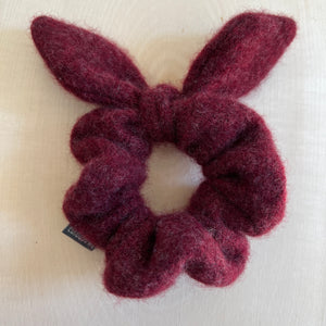 'Maroon Heather Bow' Cashmere Hair Scrunchie