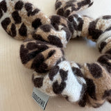 'Leopard Bow' Cashmere Hair Scrunchie