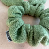 'Celery Green Bow' Cashmere Hair Scrunchie
